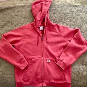 Carhartt Women’s Salmon (Coral). Full Zip Hooded Jacket, Size Large